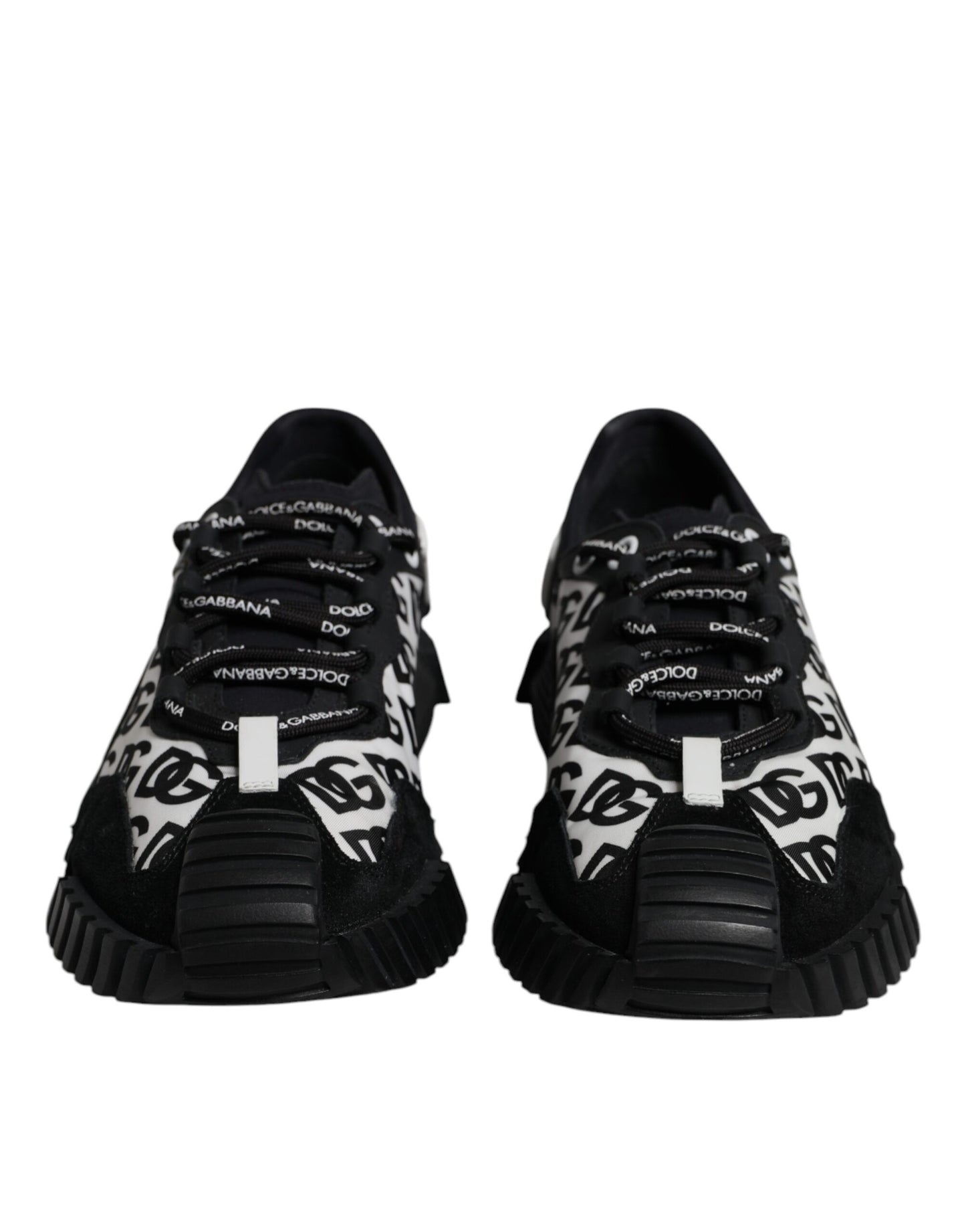 Dolce & Gabbana Black Logo Lace Up Low Top NS1 Sneakers for Men