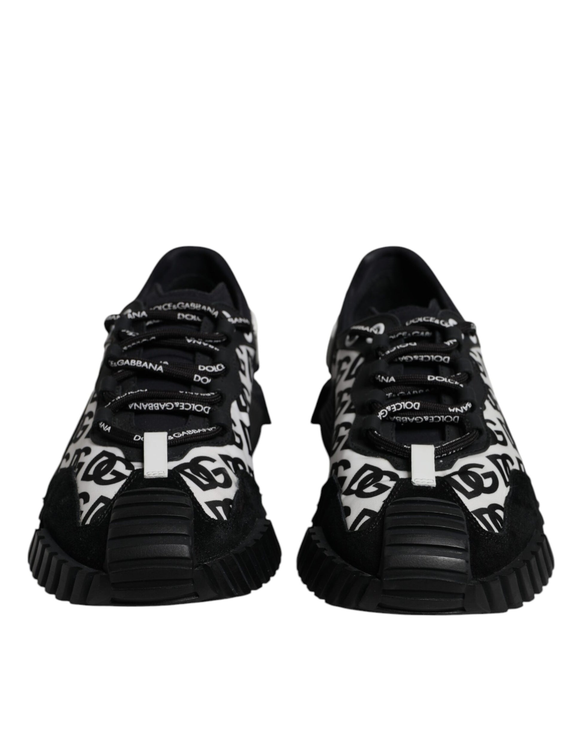Dolce & Gabbana Black Logo Lace Up Low Top NS1 Sneakers for Men