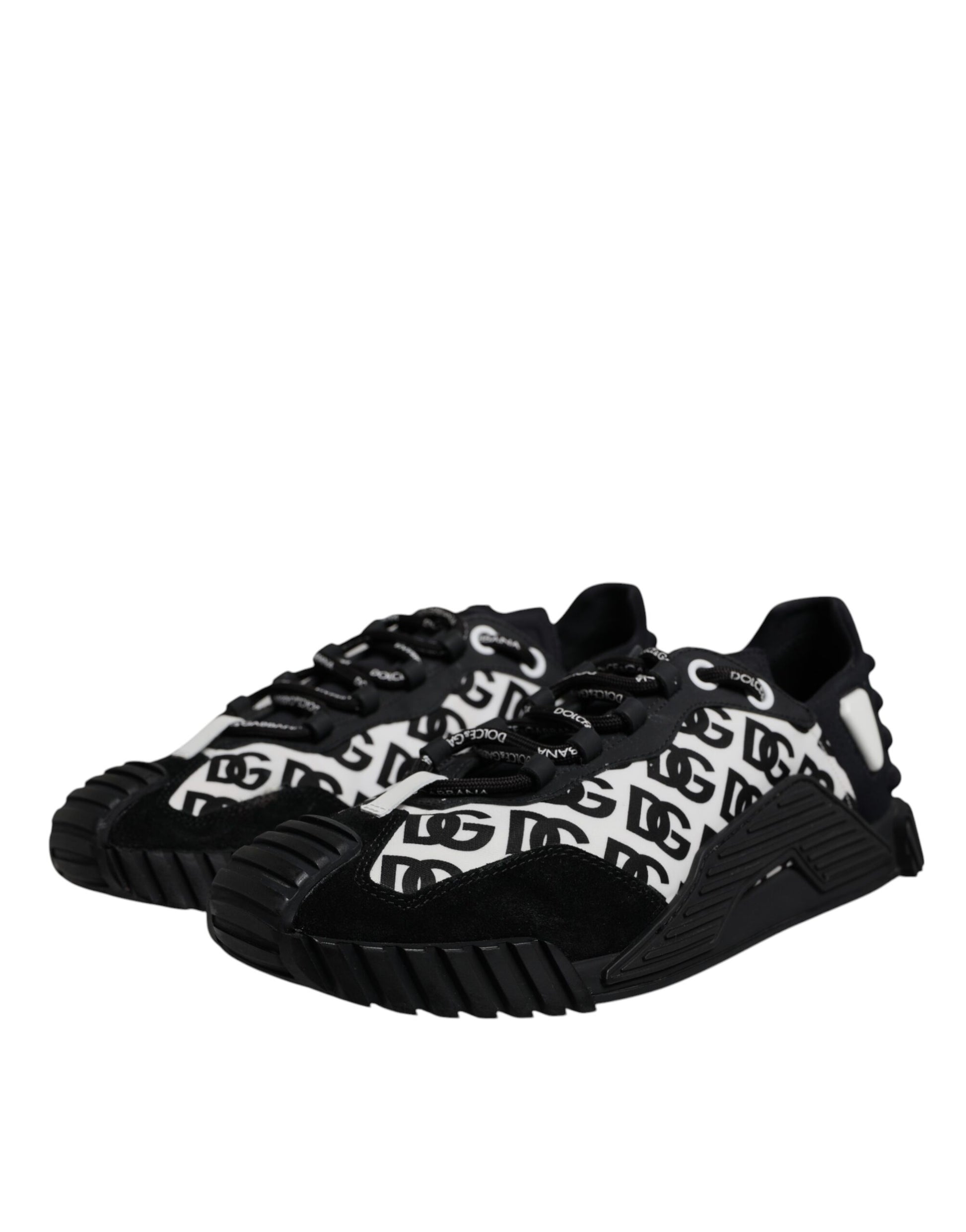 Dolce & Gabbana Black Logo Lace Up Low Top NS1 Sneakers for Men