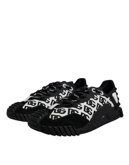 Dolce & Gabbana Black Logo Lace Up Low Top NS1 Sneakers for Men