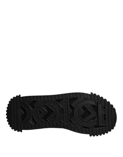 Dolce & Gabbana Black Logo Lace Up Low Top NS1 Sneakers for Men