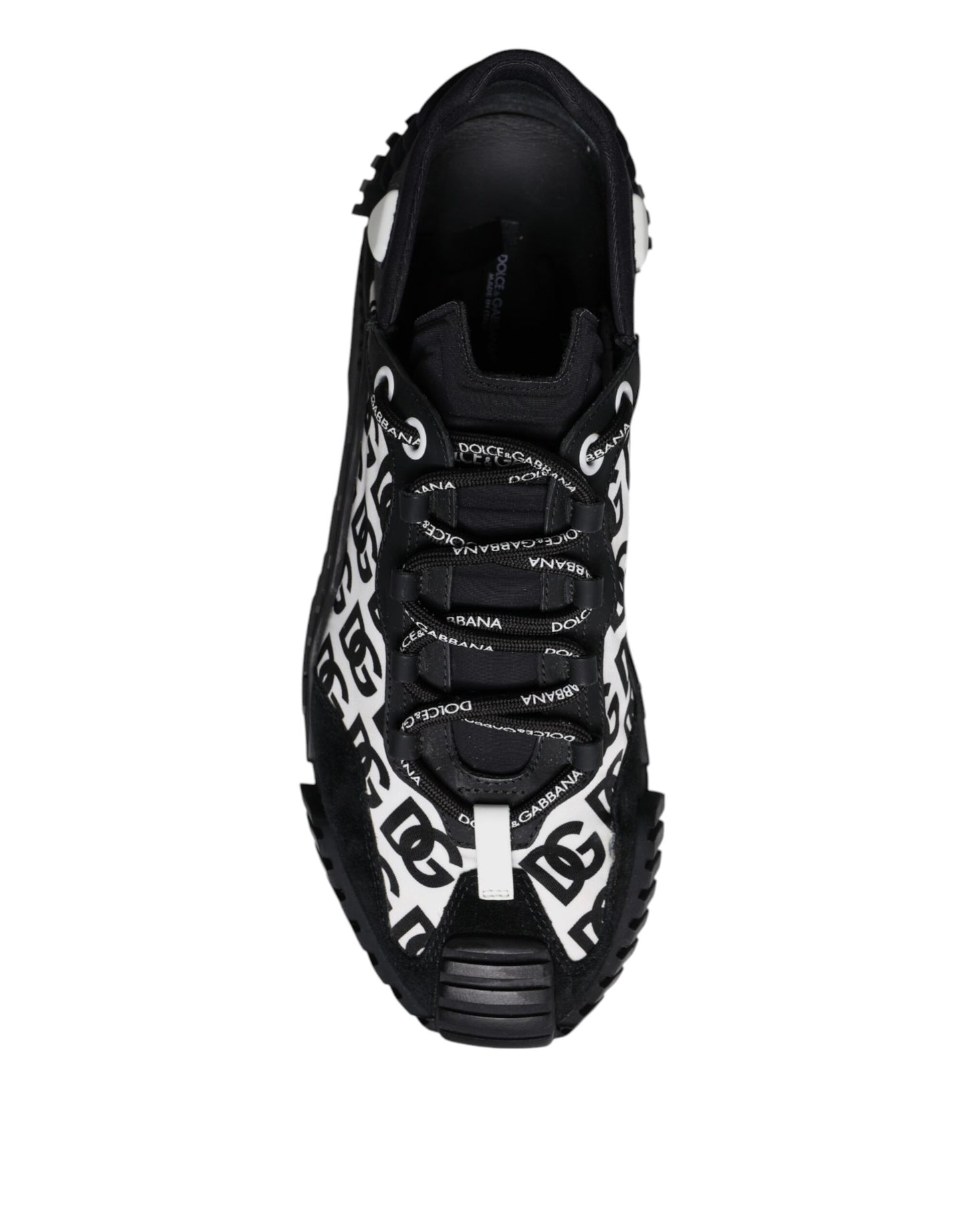 Dolce & Gabbana Black Logo Lace Up Low Top NS1 Sneakers for Men