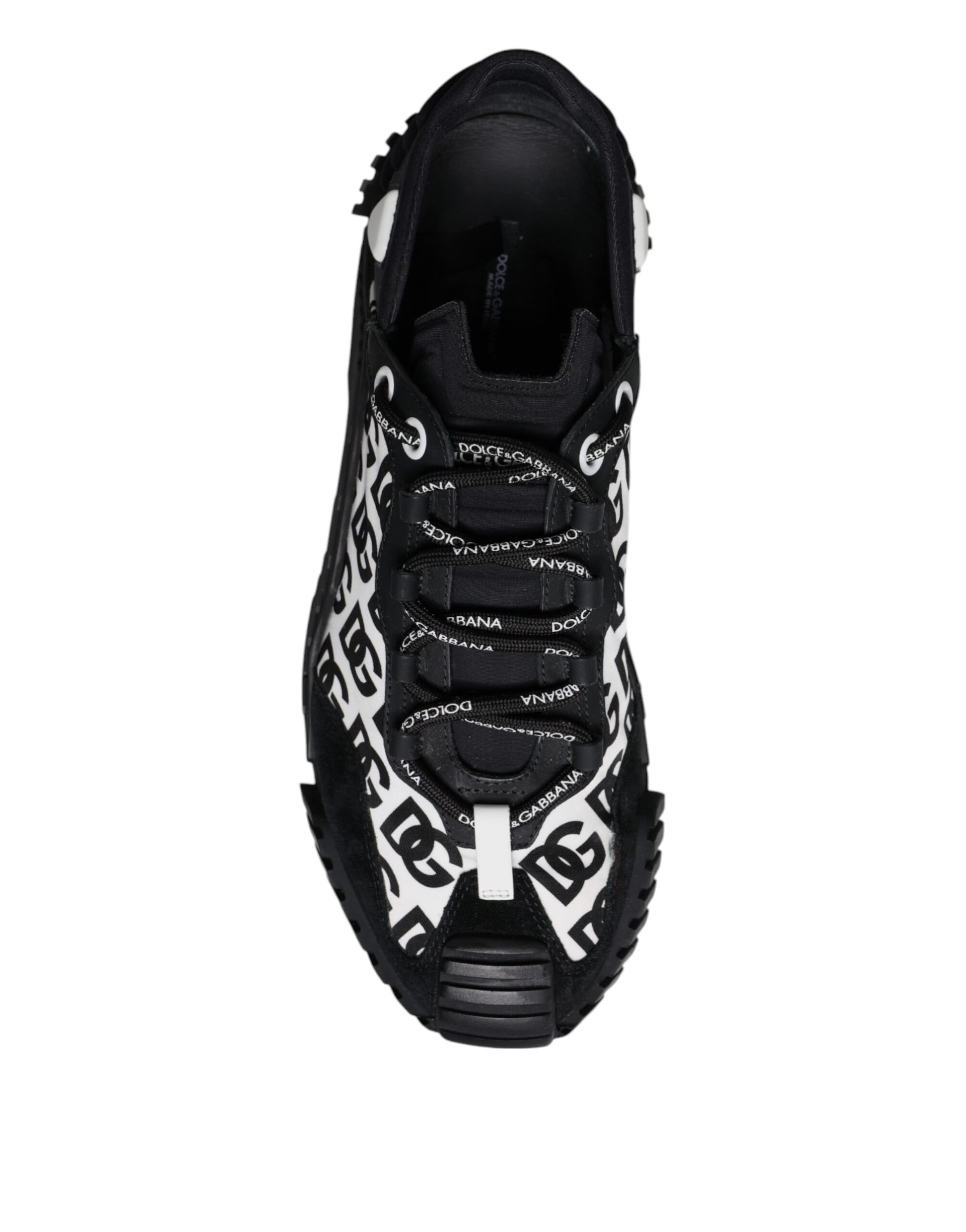 Dolce & Gabbana Black Logo Lace Up Low Top NS1 Sneakers for Men