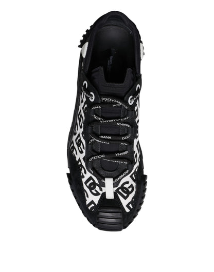 Dolce & Gabbana Black Logo Lace Up Low Top NS1 Sneakers for Men