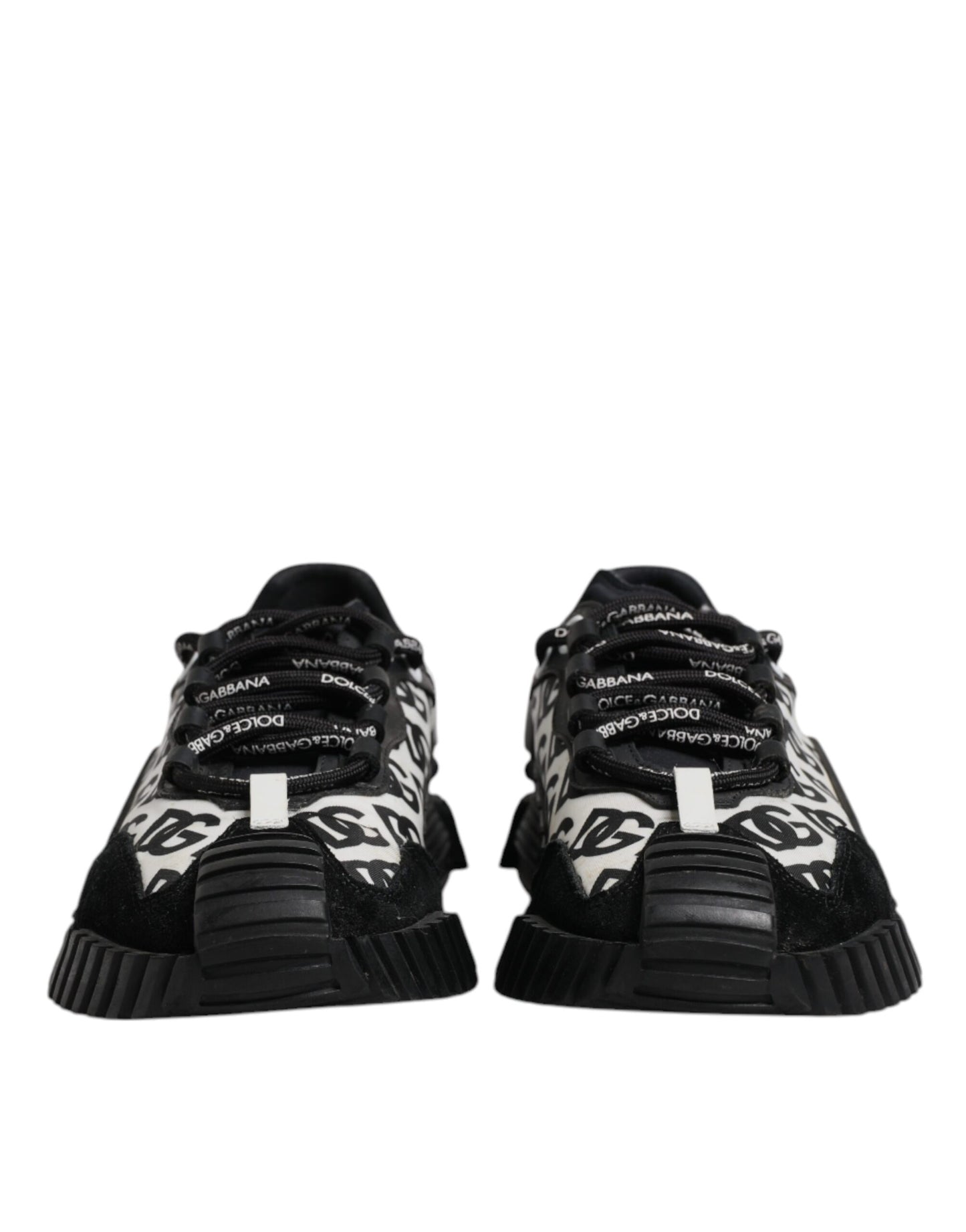 Dolce & Gabbana Black Logo Lace Up Low Top NS1 Sneakers for Men