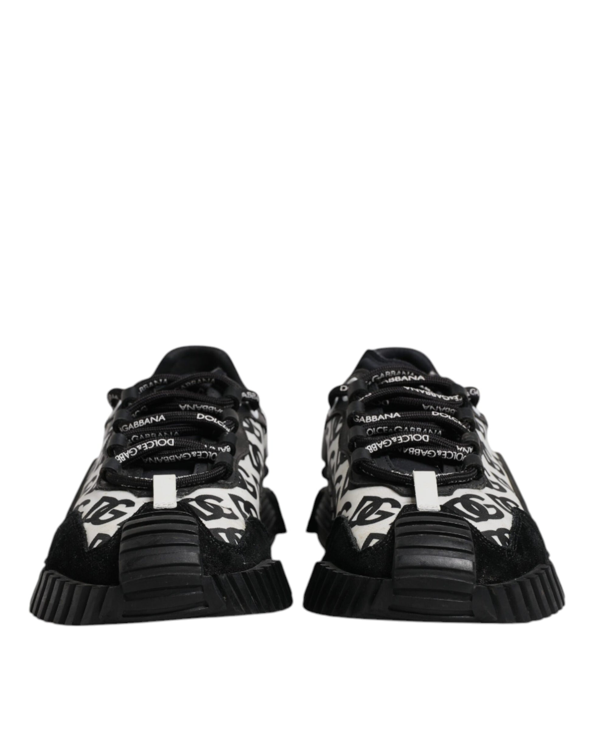Dolce & Gabbana Black Logo Lace Up Low Top NS1 Sneakers for Men