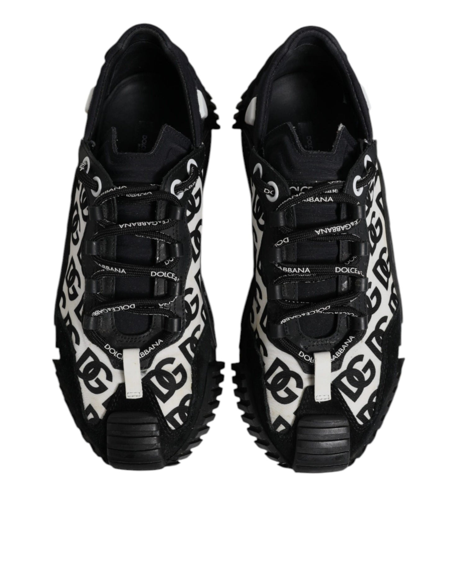 Dolce & Gabbana Black Logo Lace Up Low Top NS1 Sneakers for Men