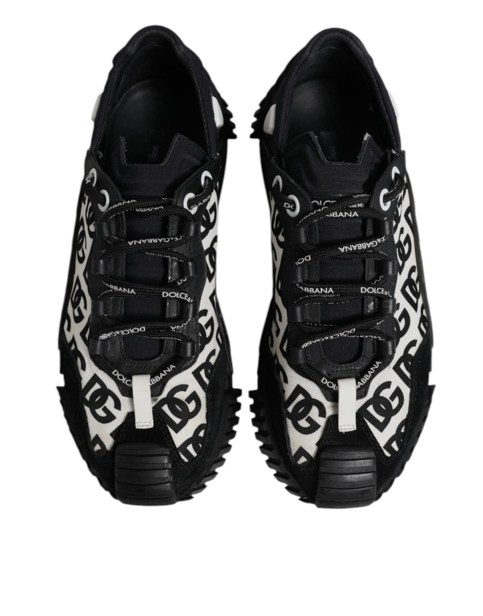 Dolce & Gabbana Black Logo Lace Up Low Top NS1 Sneakers for Men