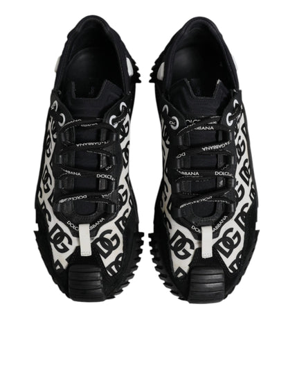 Dolce & Gabbana Black Logo Lace Up Low Top NS1 Sneakers for Men