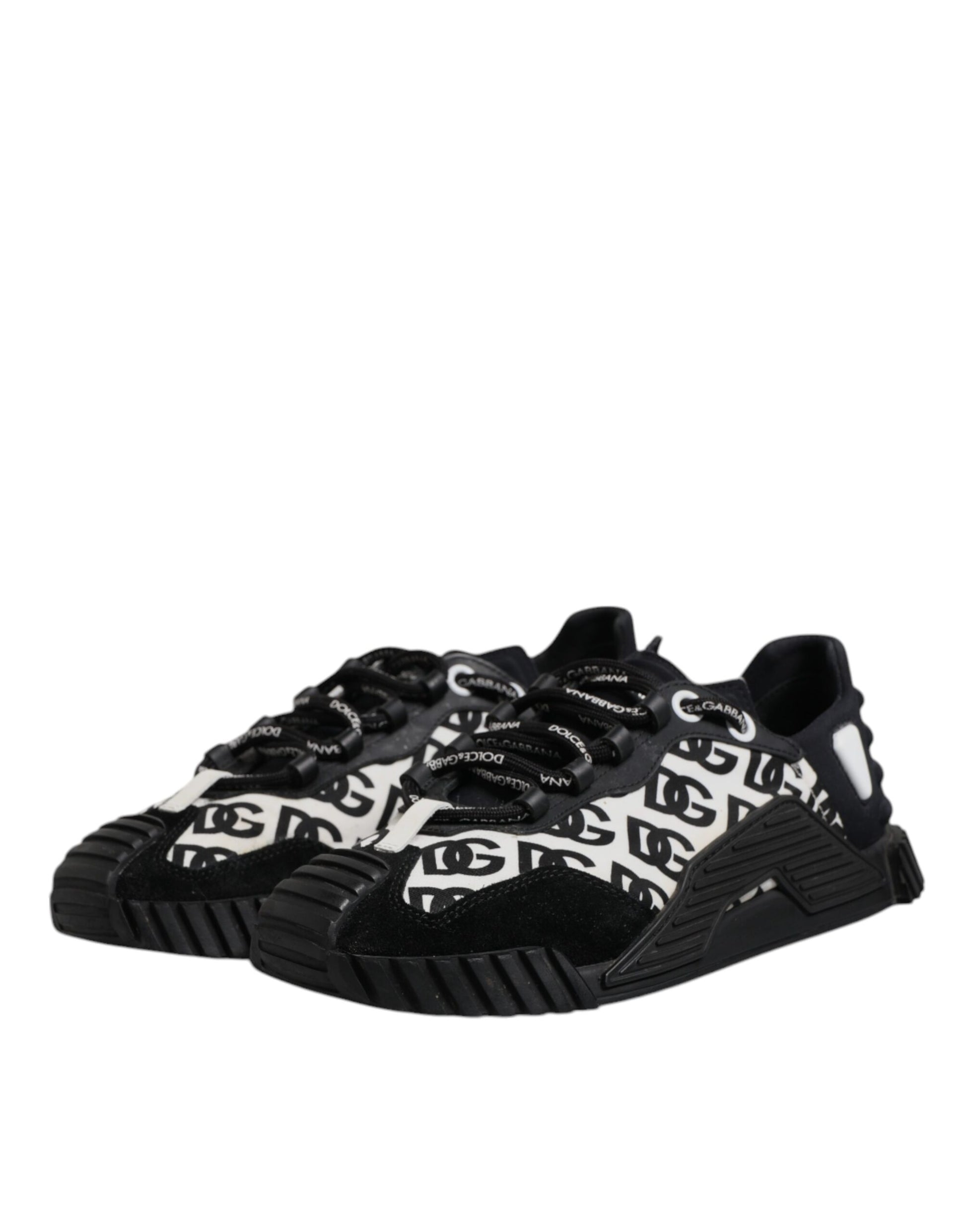 Dolce & Gabbana Black Logo Lace Up Low Top NS1 Sneakers for Men