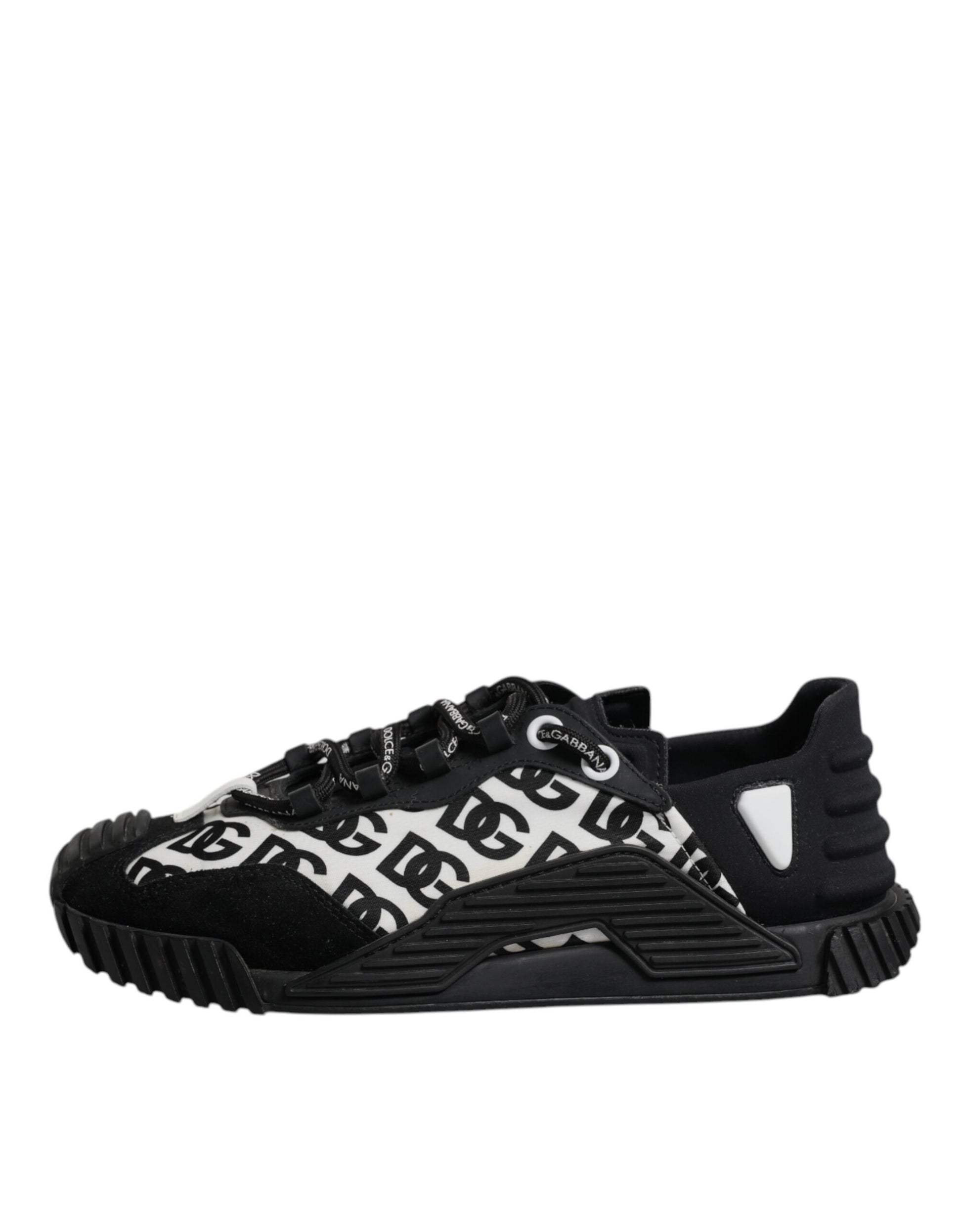 Dolce & Gabbana Black Logo Lace Up Low Top NS1 Sneakers for Men