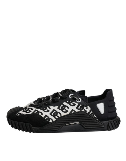 Dolce & Gabbana Black Logo Lace Up Low Top NS1 Sneakers for Men
