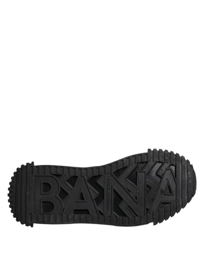 Dolce & Gabbana Black Logo Lace Up Low Top NS1 Sneakers for Men