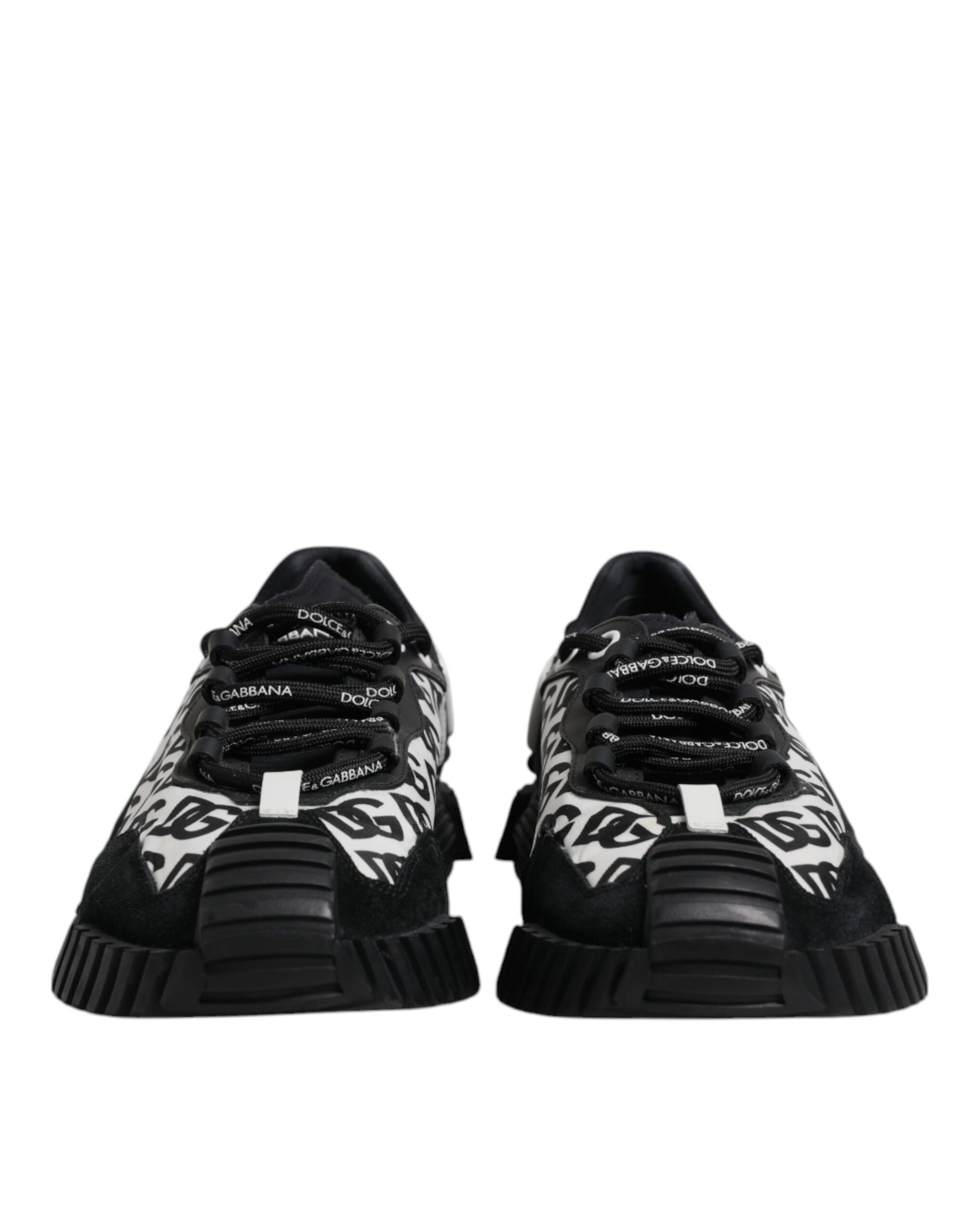 Dolce & Gabbana Black Logo Lace Up Low Top NS1 Sneakers for Men