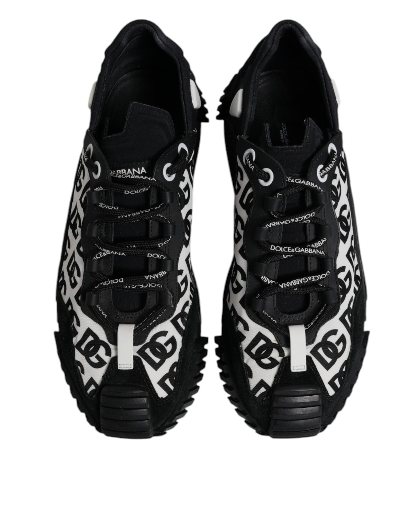 Dolce & Gabbana Black Logo Lace Up Low Top NS1 Sneakers for Men
