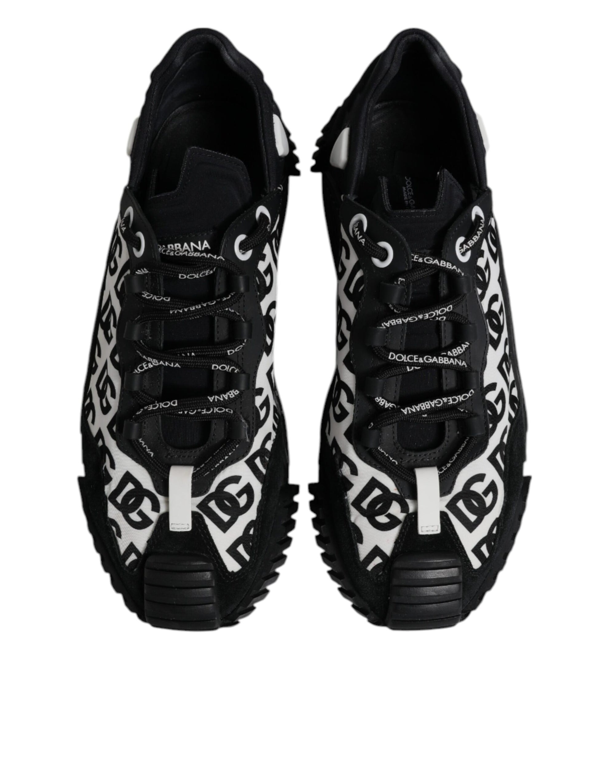 Dolce & Gabbana Black Logo Lace Up Low Top NS1 Sneakers for Men