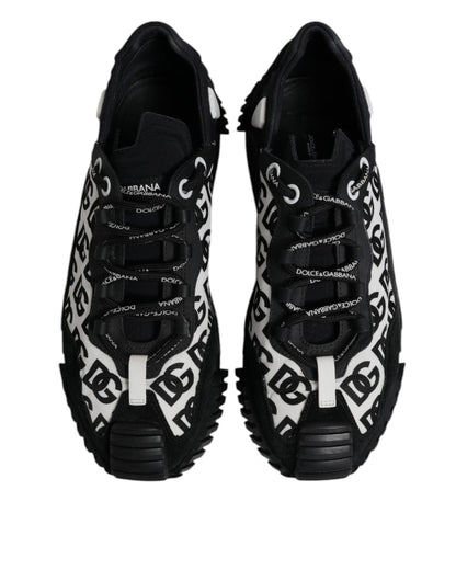 Dolce & Gabbana Black Logo Lace Up Low Top NS1 Sneakers for Men