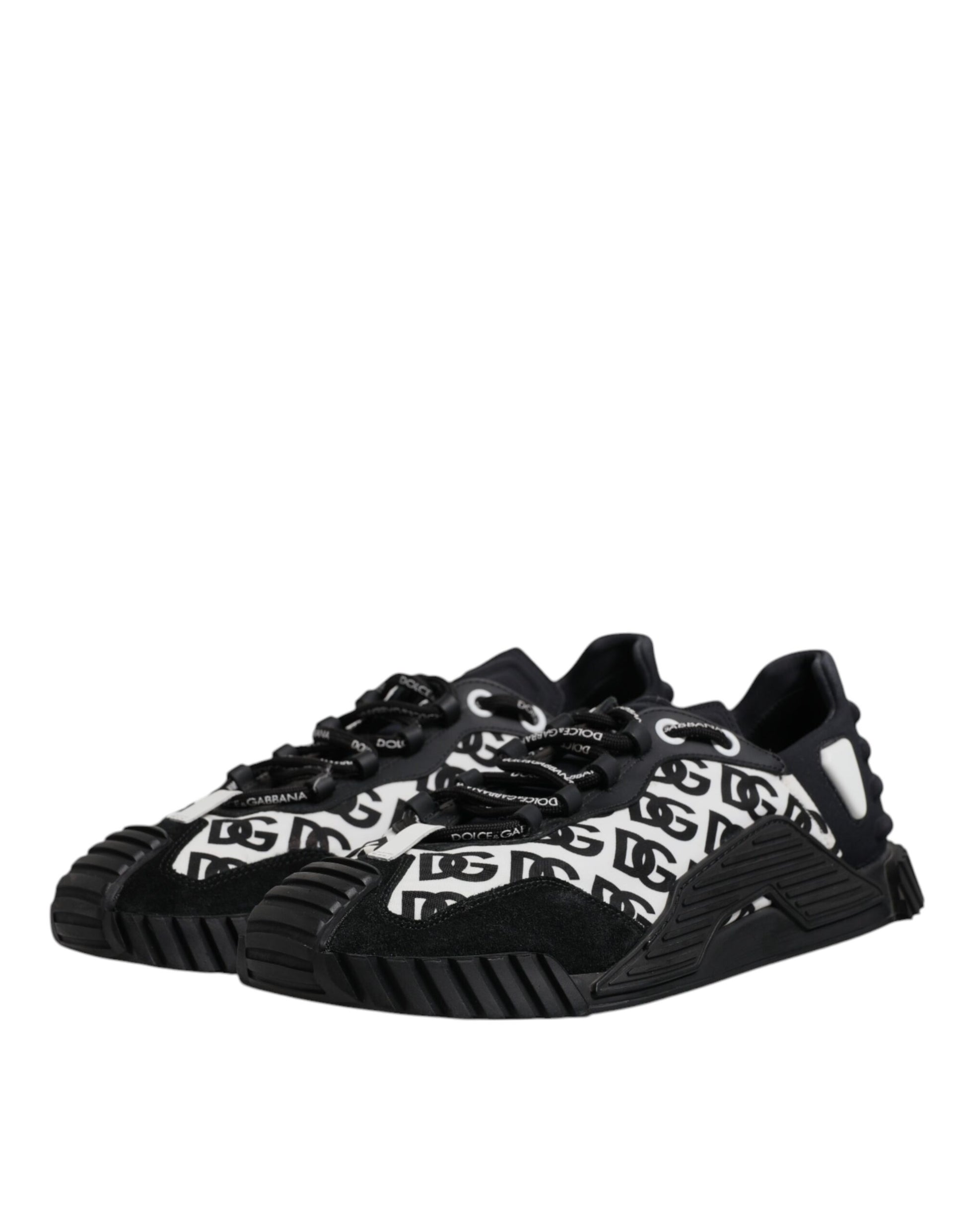 Dolce & Gabbana Black Logo Lace Up Low Top NS1 Sneakers for Men