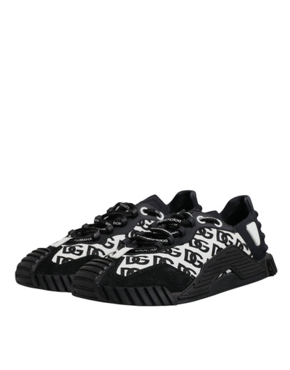Dolce & Gabbana Black Logo Lace Up Low Top NS1 Sneakers for Men