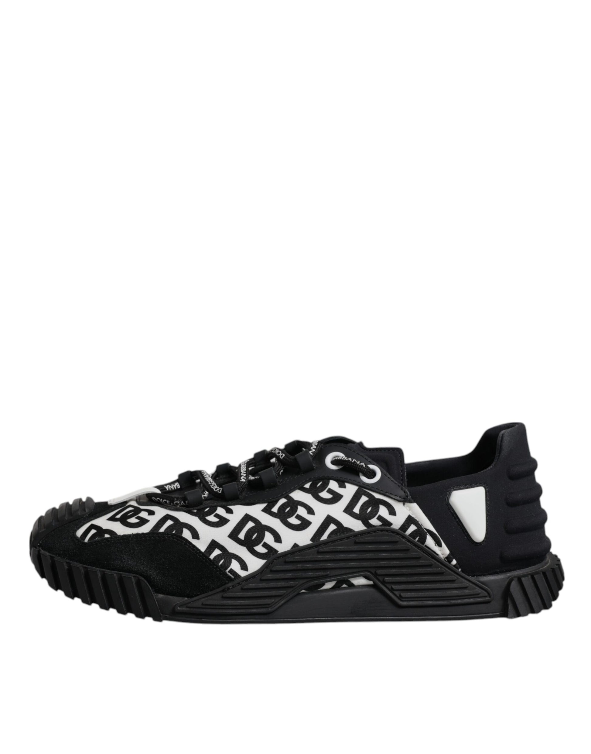 Dolce & Gabbana Black Logo Lace Up Low Top NS1 Sneakers for Men