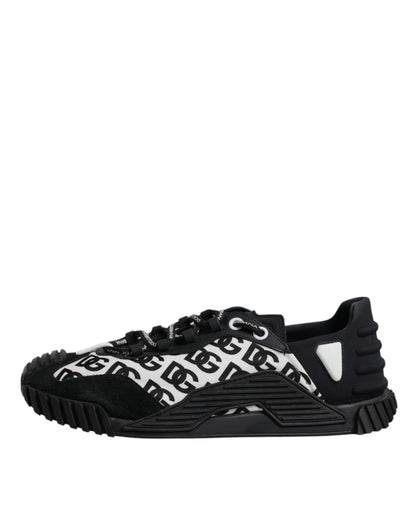 Dolce & Gabbana Black Logo Lace Up Low Top NS1 Sneakers for Men
