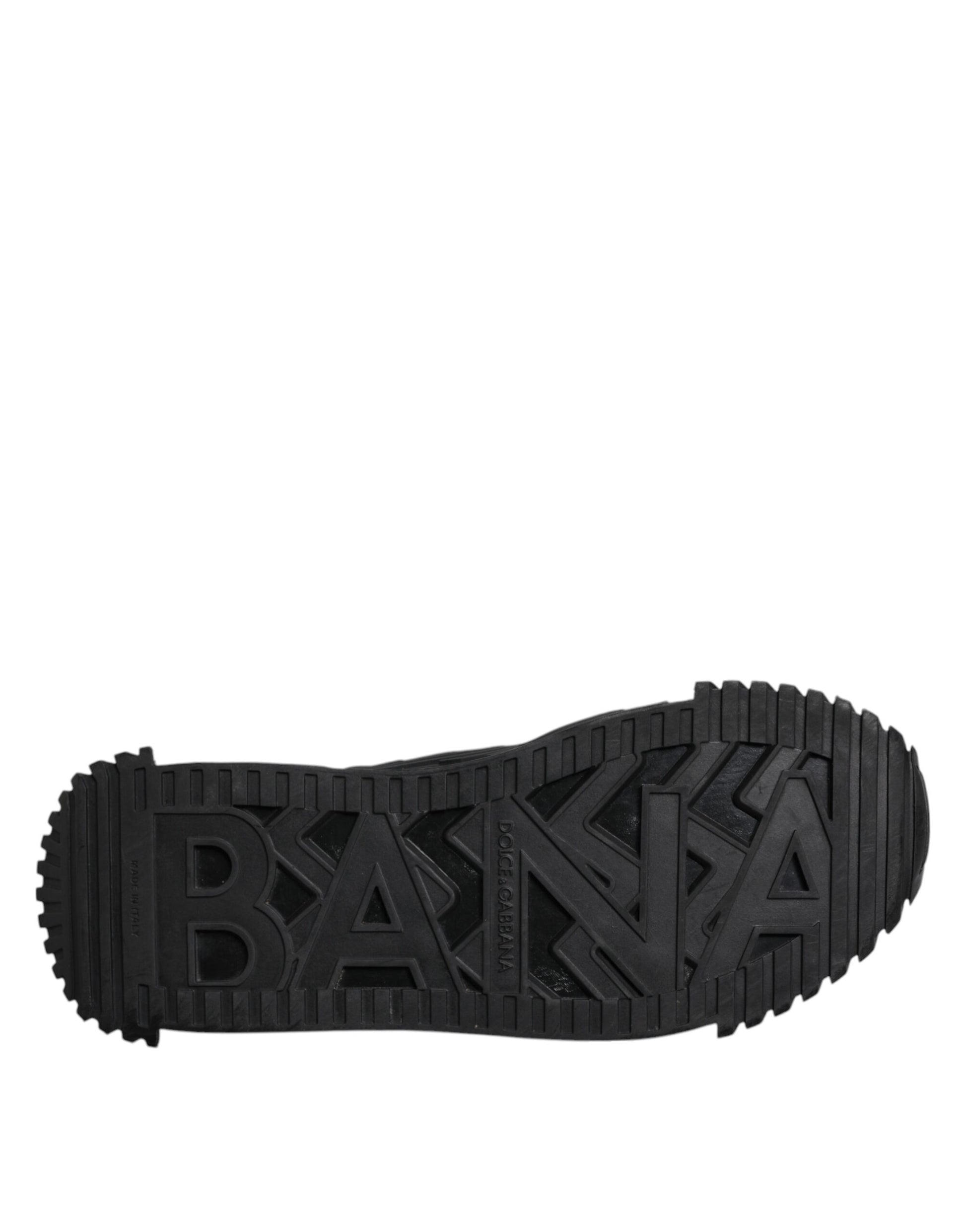 Dolce & Gabbana Black Logo Lace Up Low Top NS1 Sneakers for Men