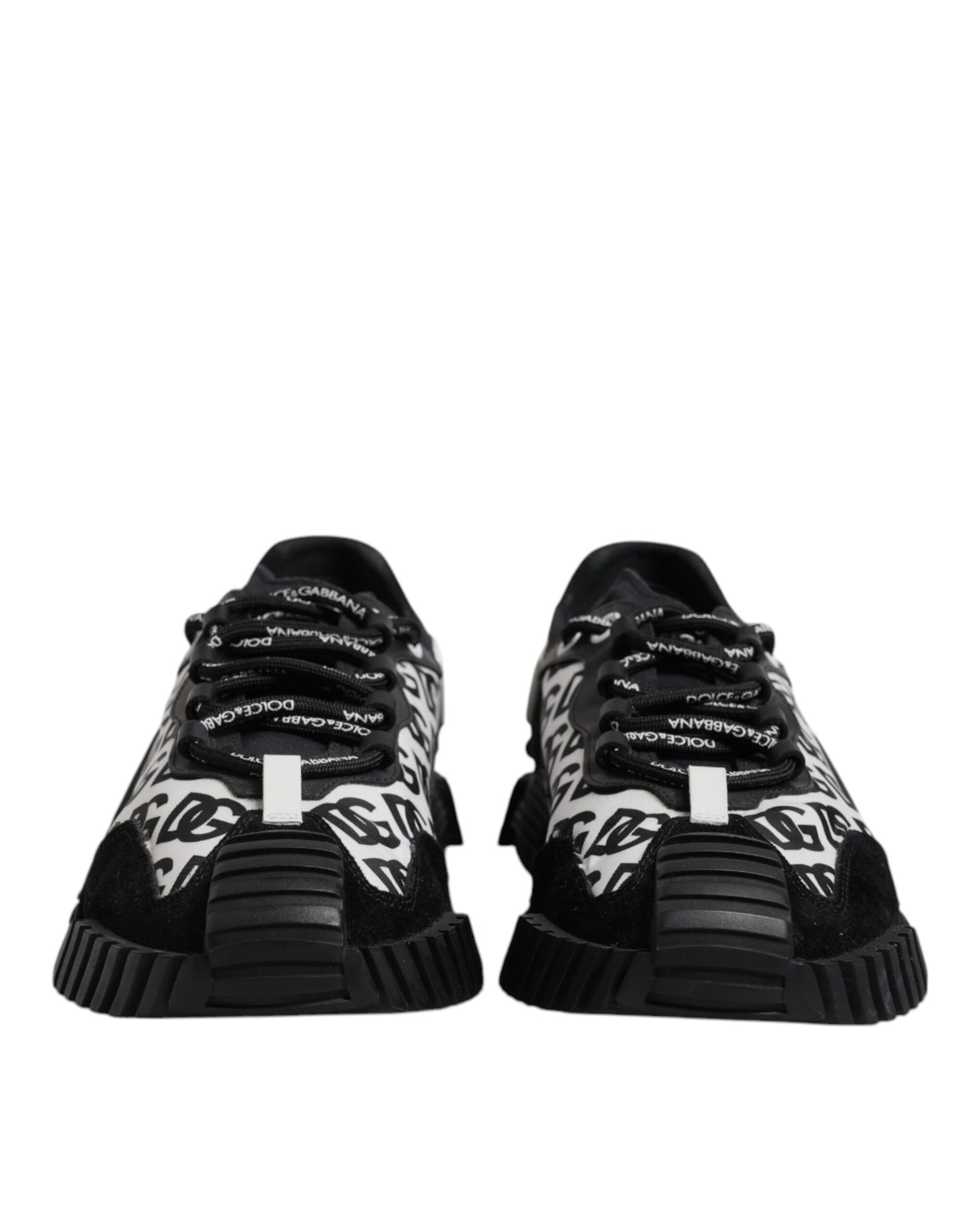 Dolce & Gabbana Black Logo Lace Up Low Top NS1 Sneakers for Men