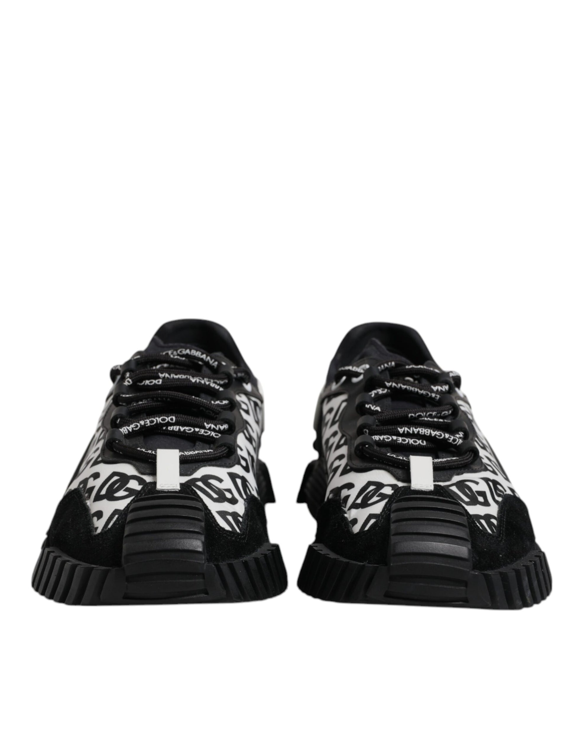 Dolce & Gabbana Black Logo Lace Up Low Top NS1 Sneakers for Men