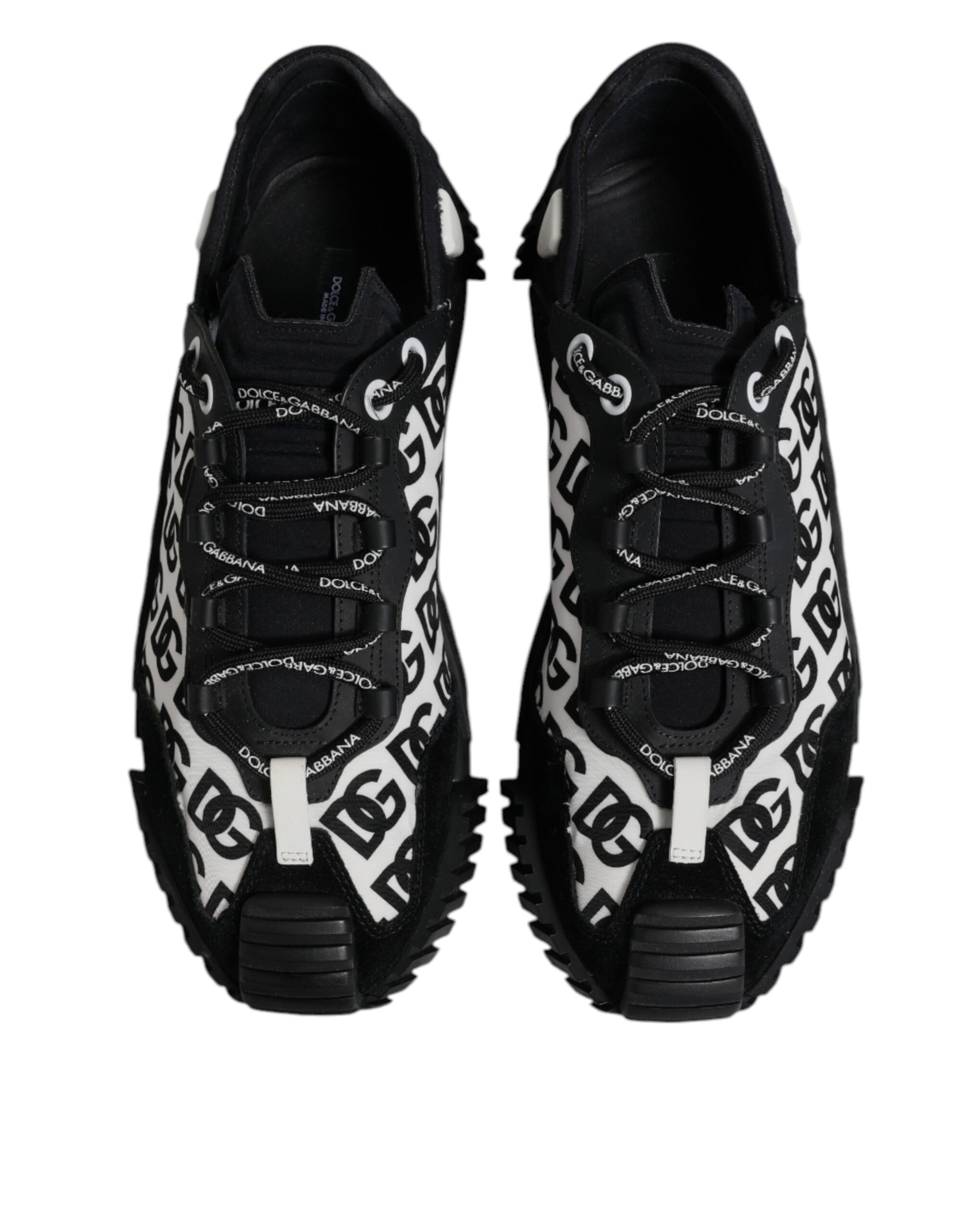Dolce & Gabbana Black Logo Lace Up Low Top NS1 Sneakers for Men
