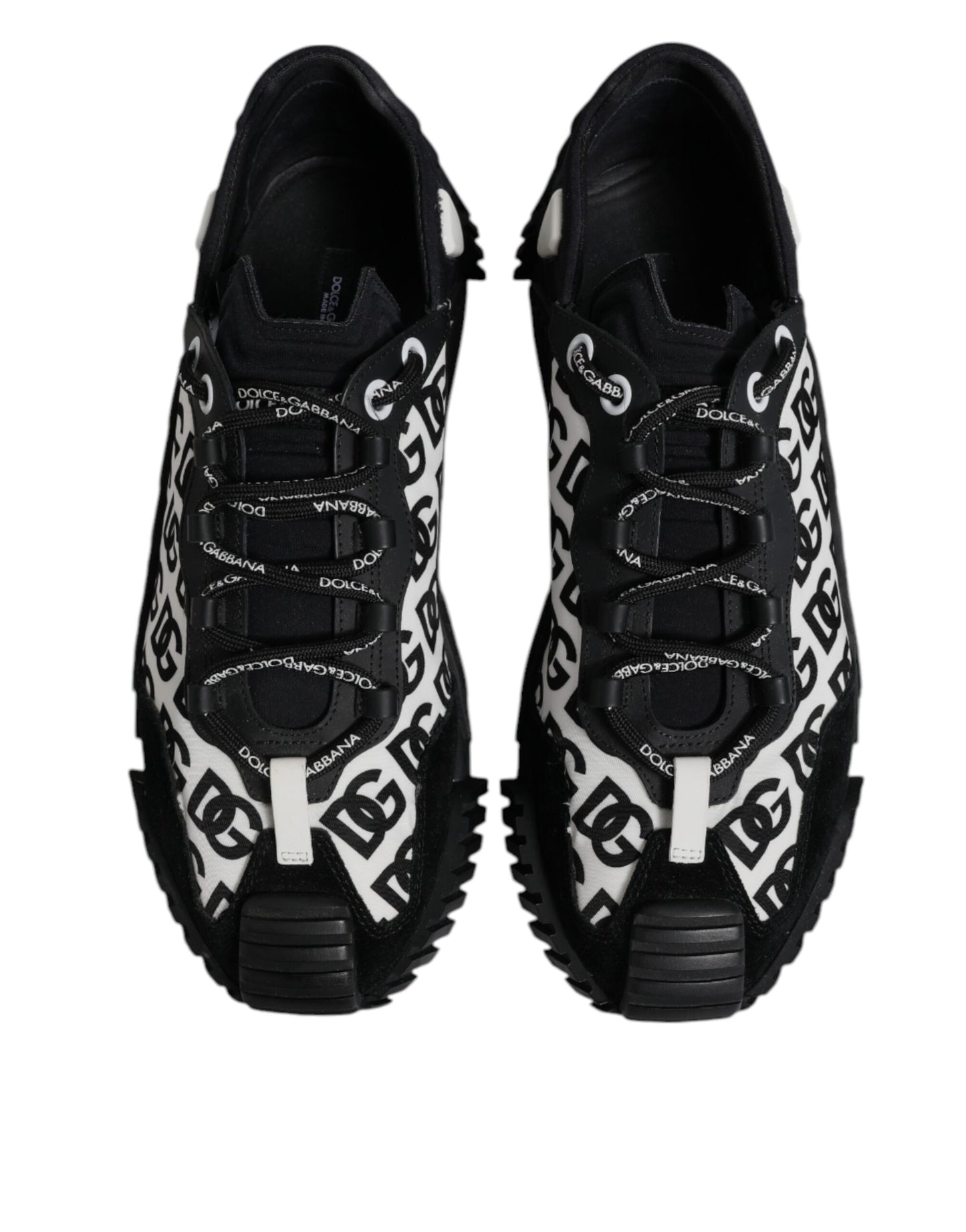 Dolce & Gabbana Black Logo Lace Up Low Top NS1 Sneakers for Men