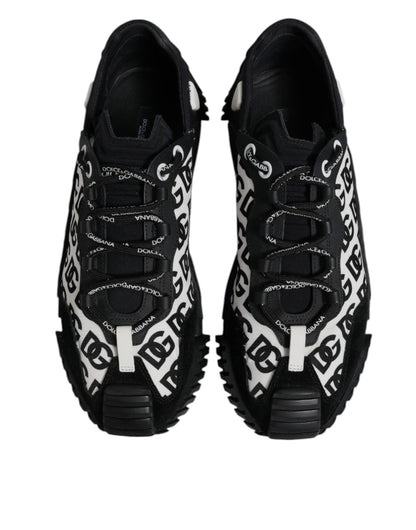 Dolce & Gabbana Black Logo Lace Up Low Top NS1 Sneakers for Men