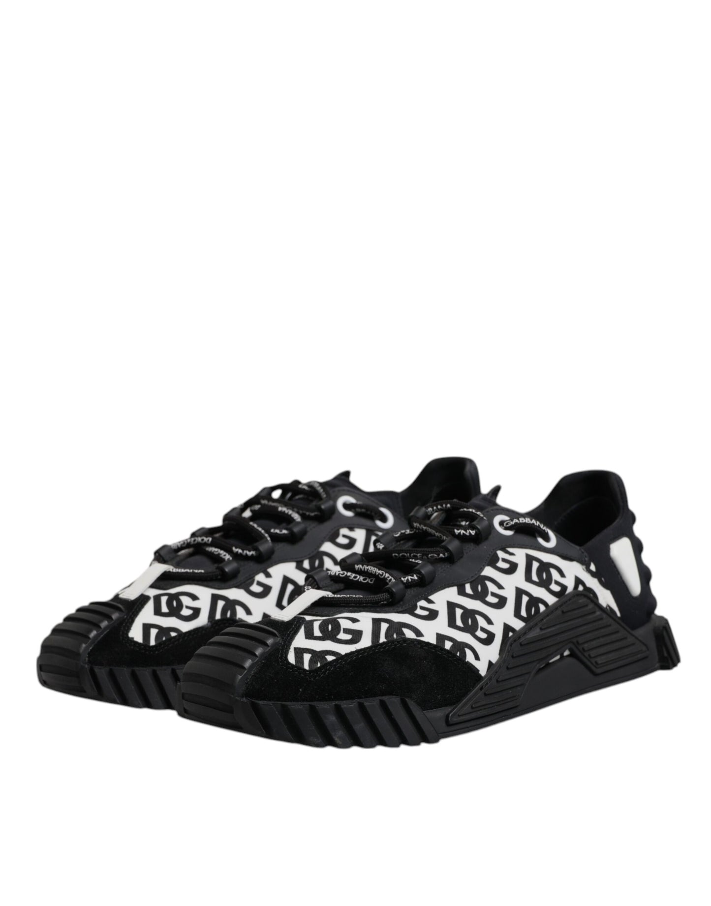 Dolce & Gabbana Black Logo Lace Up Low Top NS1 Sneakers for Men