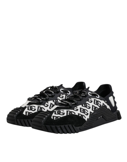Dolce & Gabbana Black Logo Lace Up Low Top NS1 Sneakers for Men