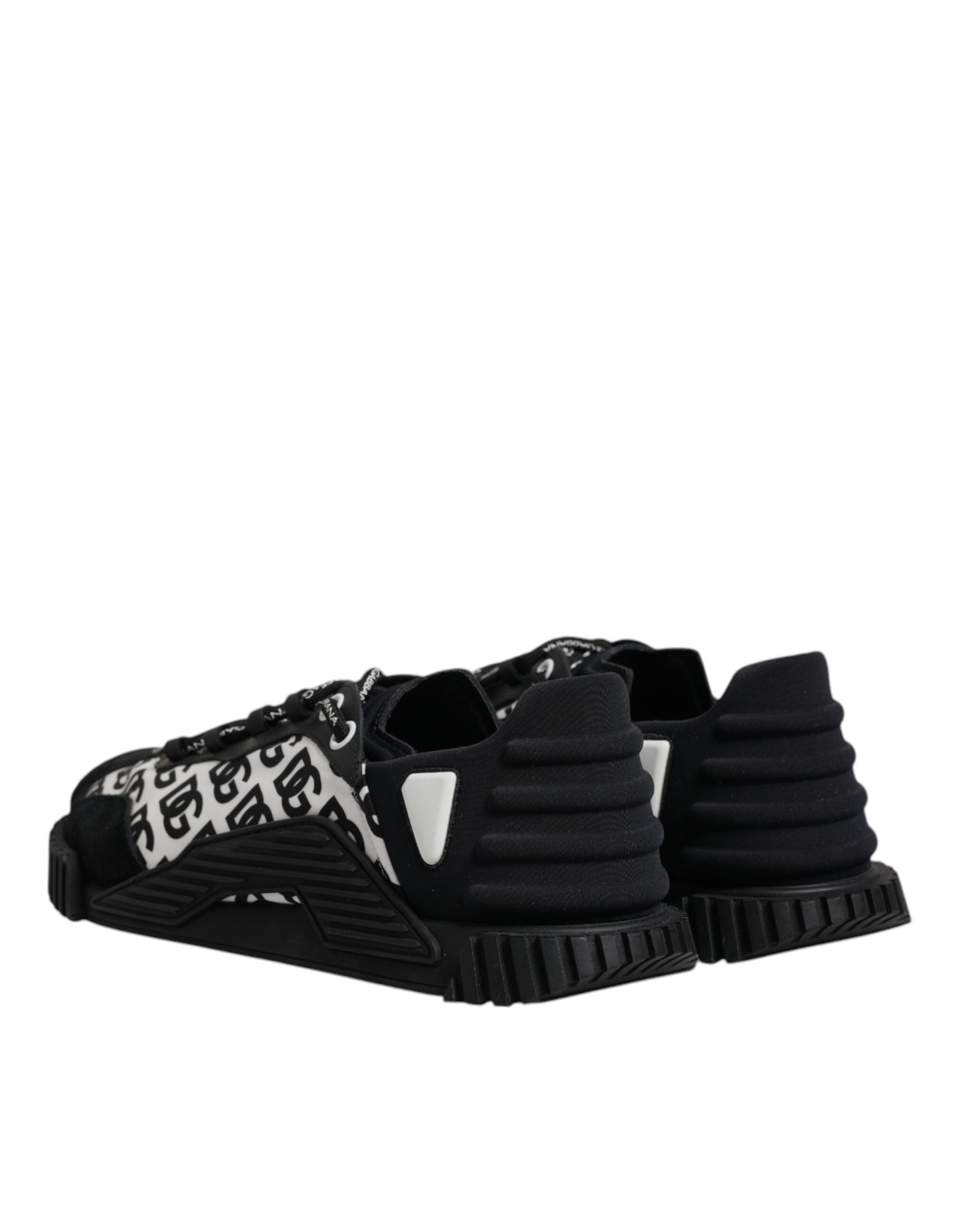 Dolce & Gabbana Black Logo Lace Up Low Top NS1 Sneakers for Men