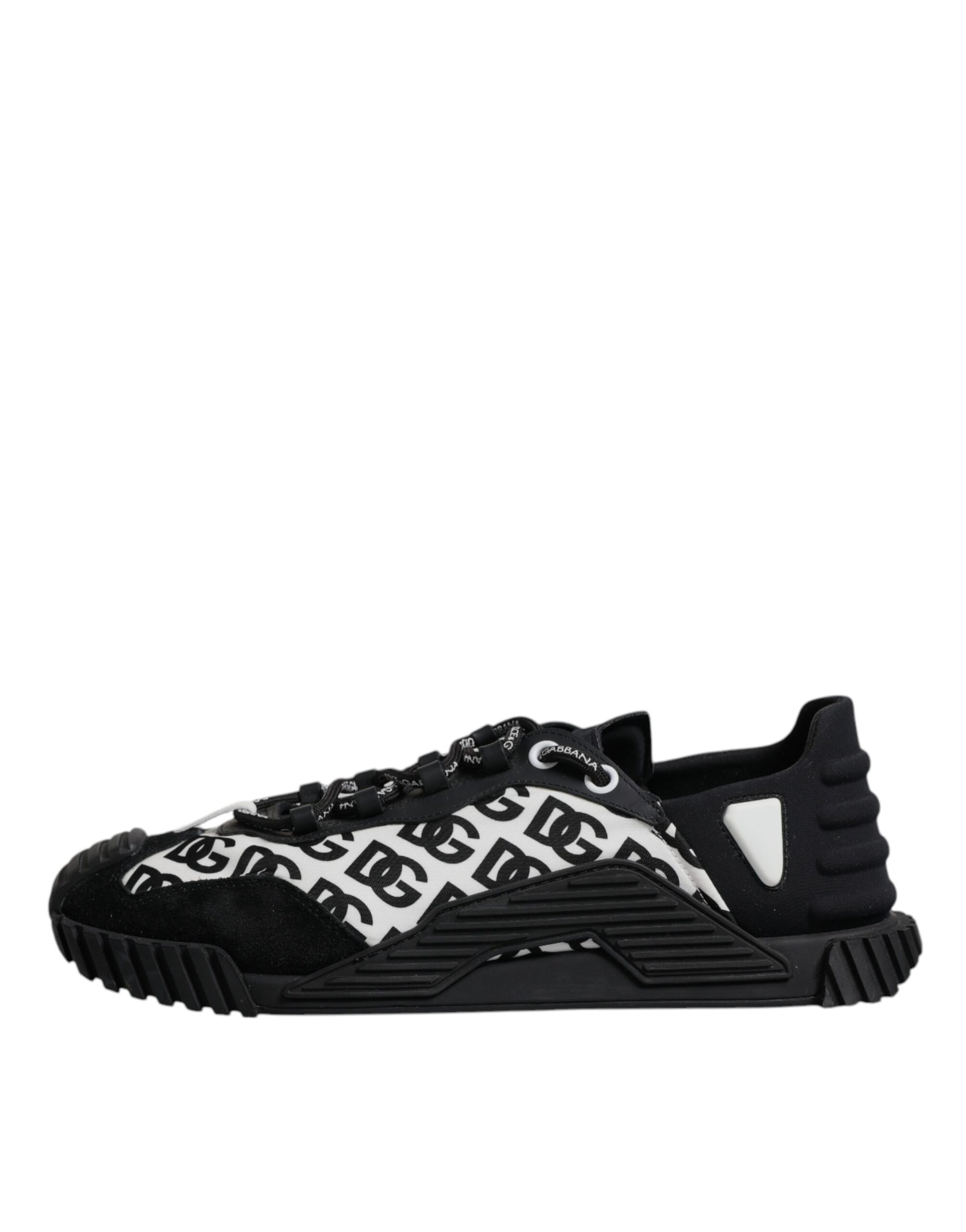 Dolce & Gabbana Black Logo Lace Up Low Top NS1 Sneakers for Men