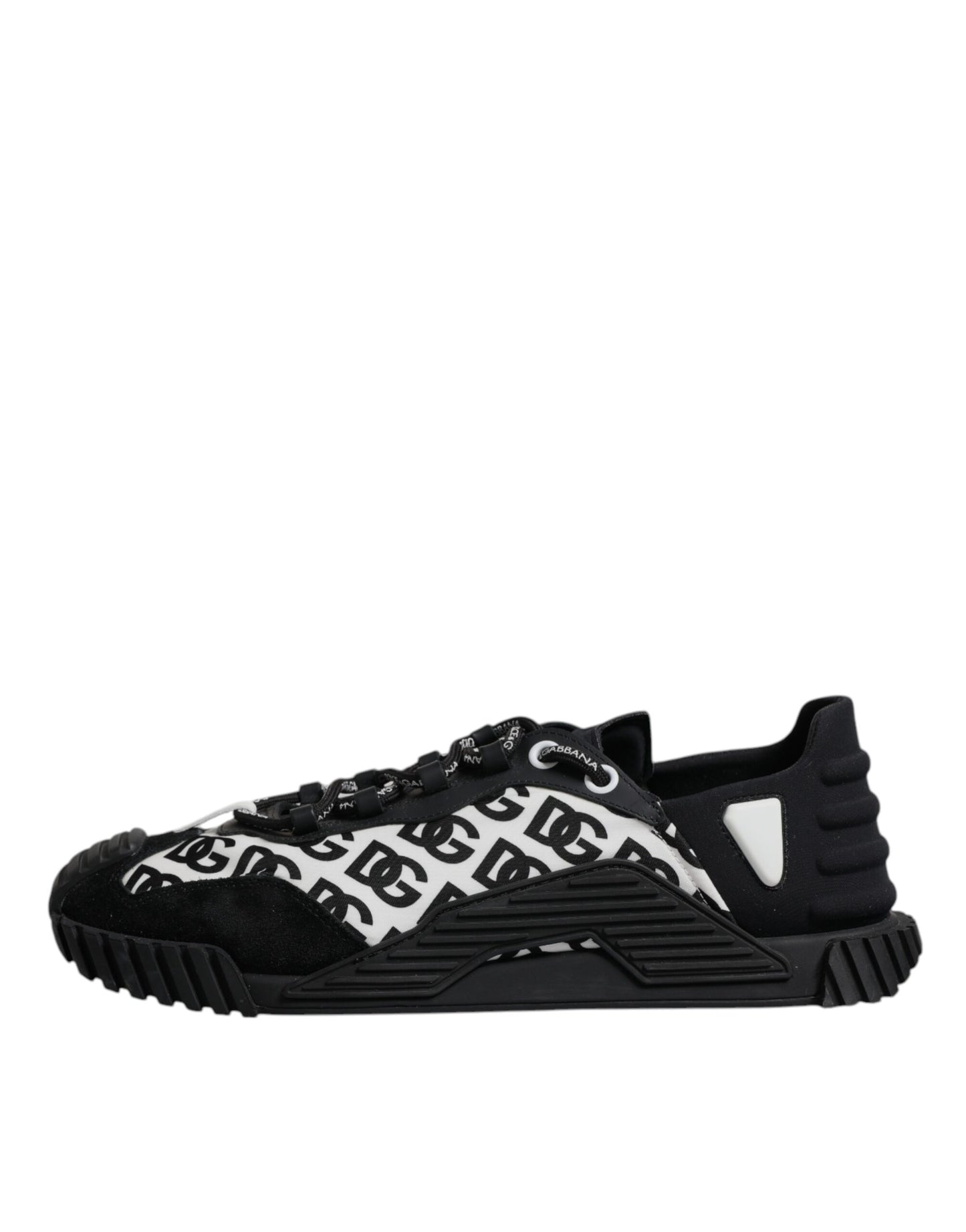 Dolce & Gabbana Black Logo Lace Up Low Top NS1 Sneakers for Men