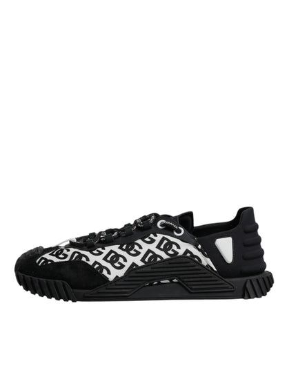 Dolce & Gabbana Black Logo Lace Up Low Top NS1 Sneakers for Men