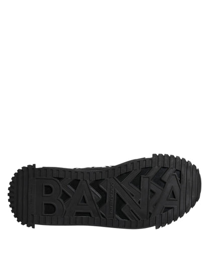 Dolce & Gabbana Black Logo Lace Up Low Top NS1 Sneakers for Men