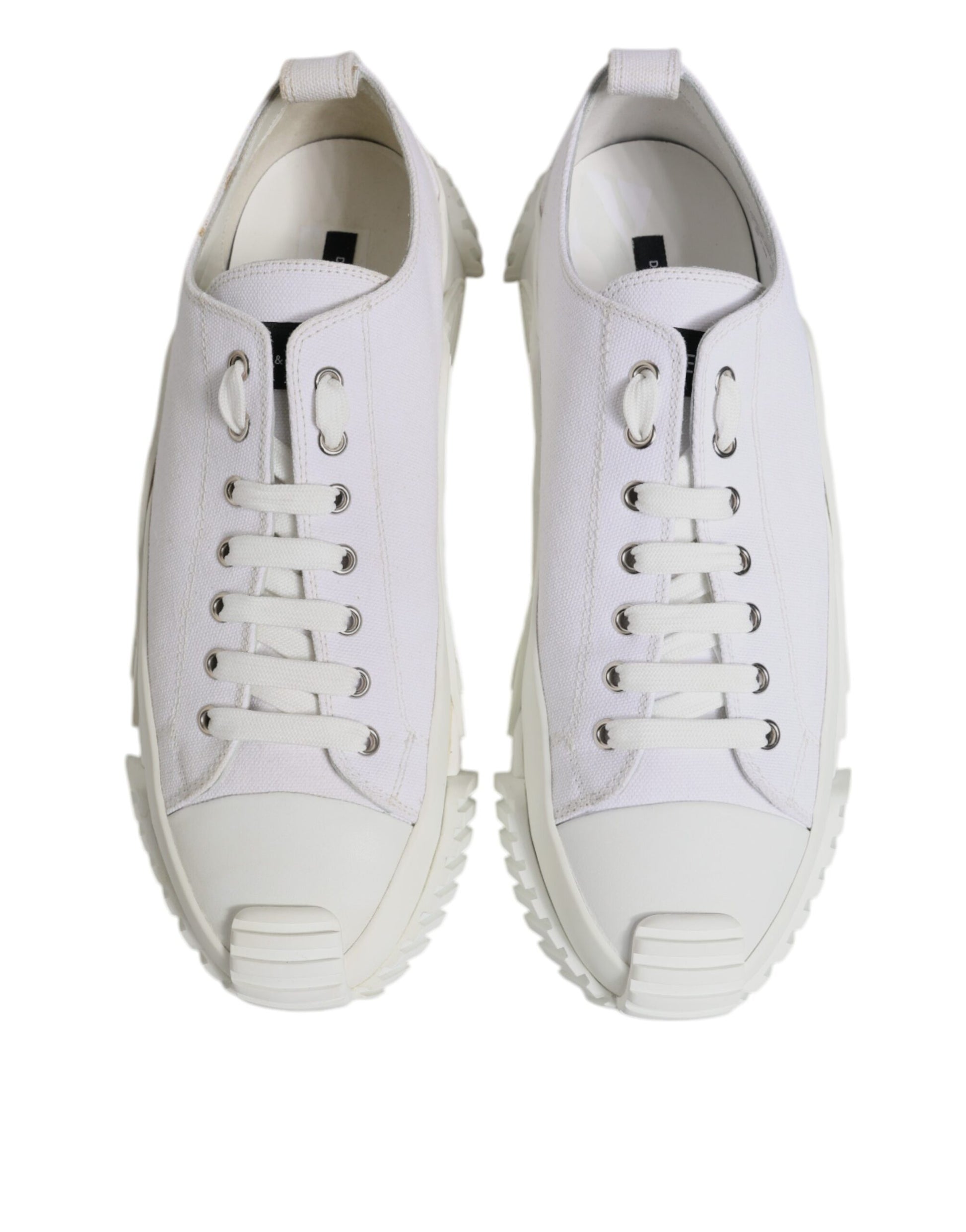 Dolce & Gabbana White Leather Low Top NS1 Sneakers