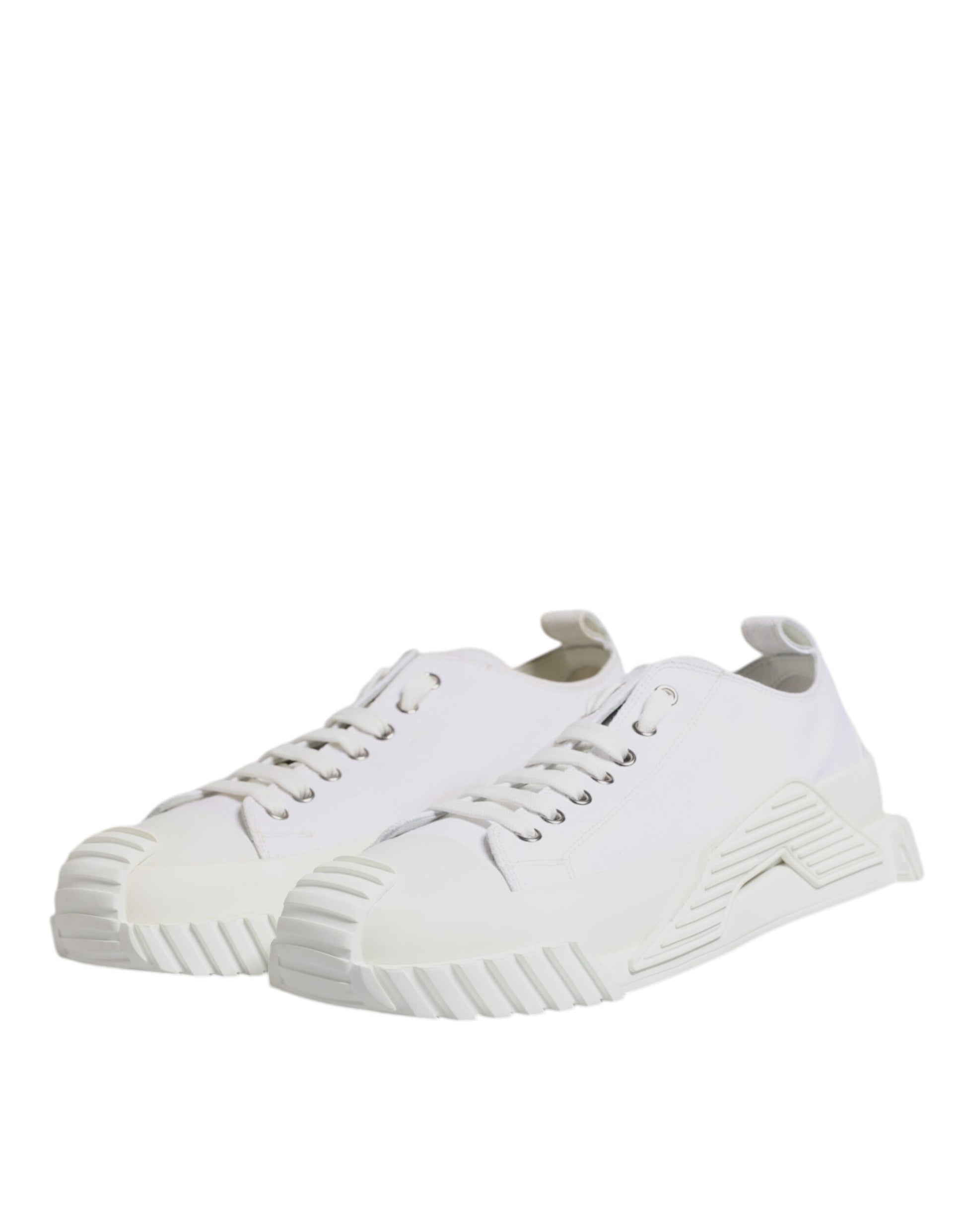 Dolce & Gabbana White Leather Low Top NS1 Sneakers