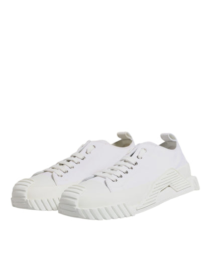 Dolce & Gabbana White Leather Low Top NS1 Sneakers