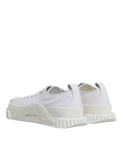 Dolce & Gabbana White Leather Low Top NS1 Sneakers