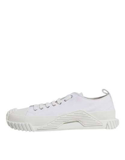 Dolce & Gabbana White Leather Low Top NS1 Sneakers
