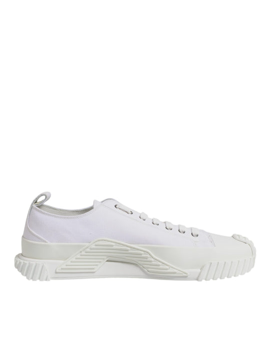 Dolce & Gabbana White Leather Low Top NS1 Sneakers