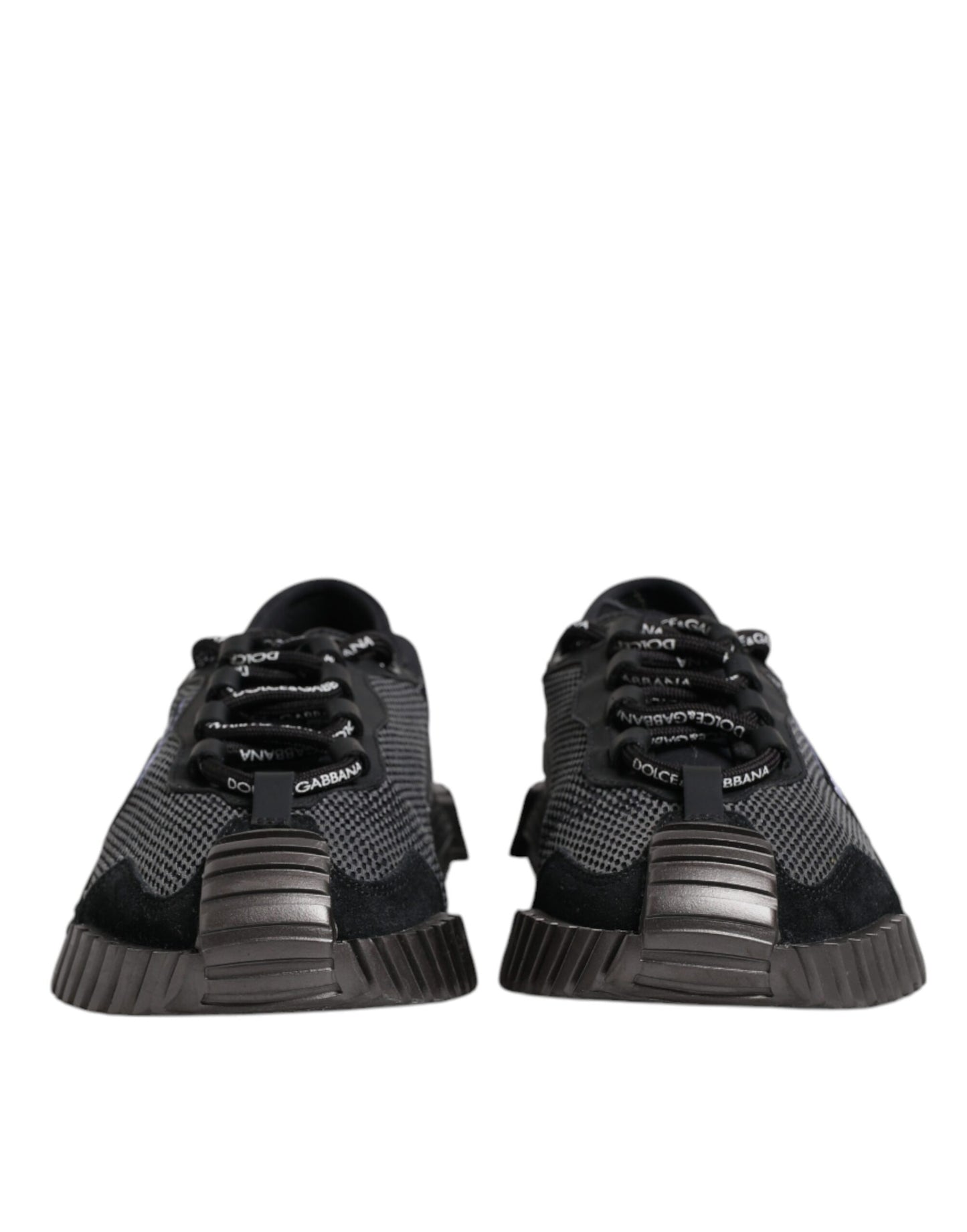 Dolce & Gabbana Black & Silver Logo Low Top Sneakers for Men