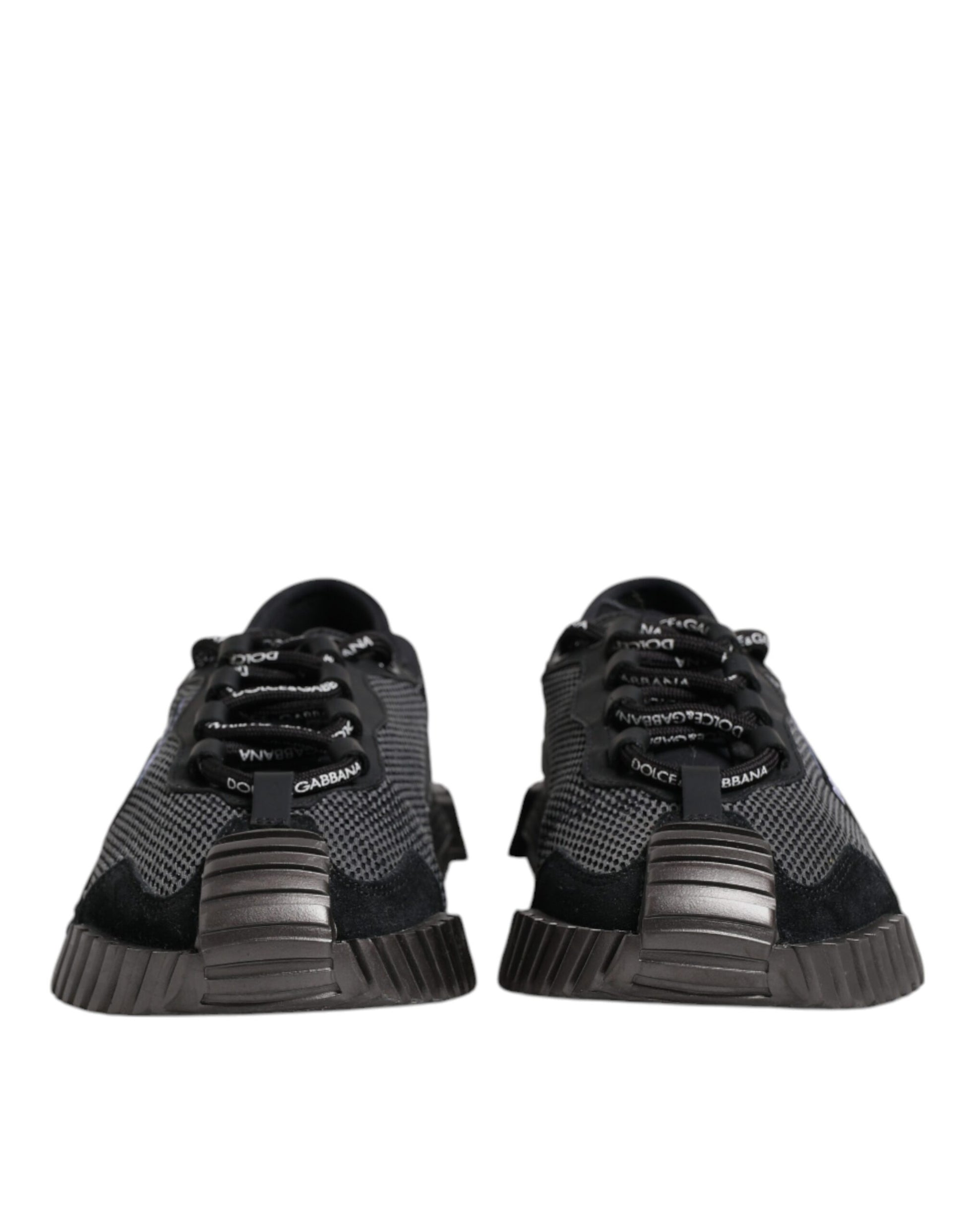 Dolce & Gabbana Black & Silver Logo Low Top Sneakers for Men