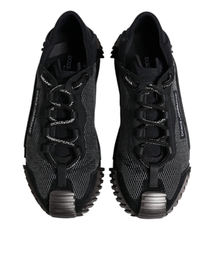 Dolce & Gabbana Black & Silver Logo Low Top Sneakers for Men