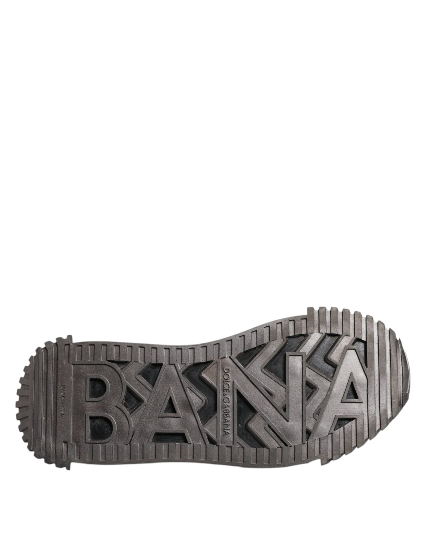 Dolce & Gabbana Black & Silver Logo Low Top Sneakers for Men
