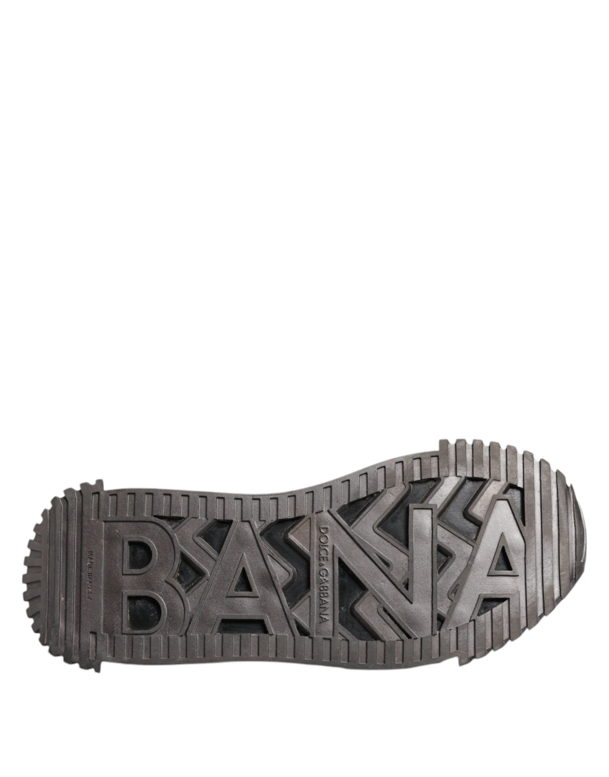 Dolce & Gabbana Black & Silver Logo Low Top Sneakers for Men