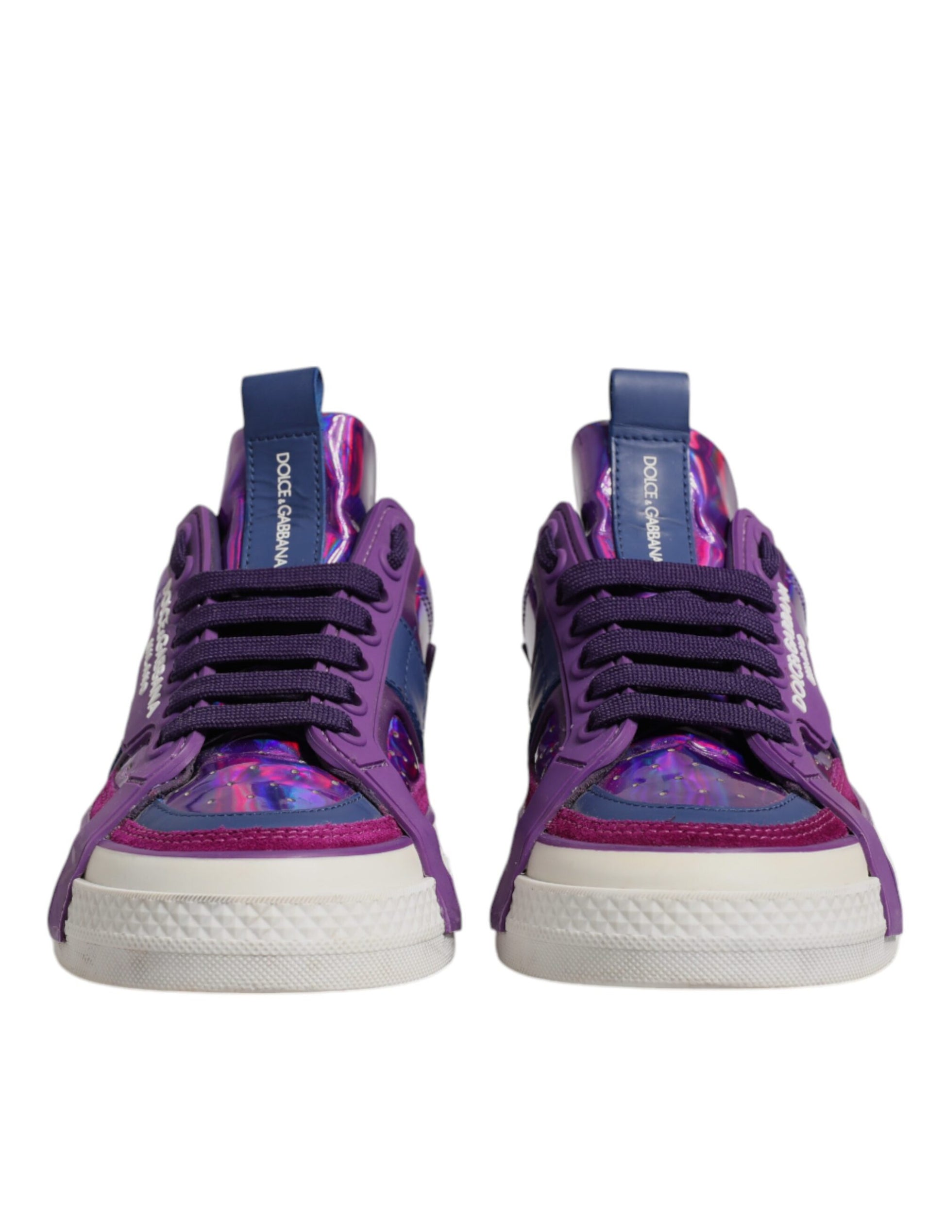 Dolce & Gabbana Purple Leather DG Logo Low Top Sneakers for Women
